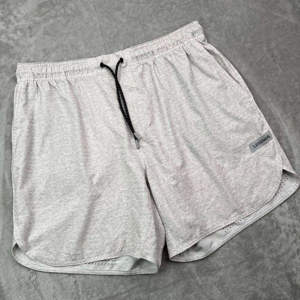 Legends Luka Athletic Shorts Mens XL Heather Grey Solid Performance Training 7"